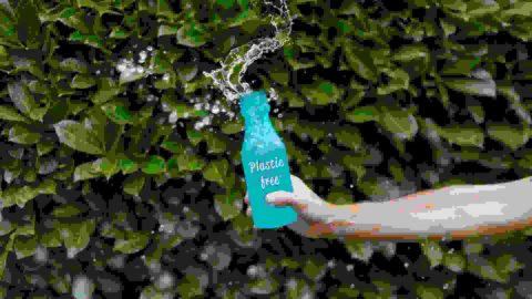 Sample/ blue labeled plastic bottle 2764720